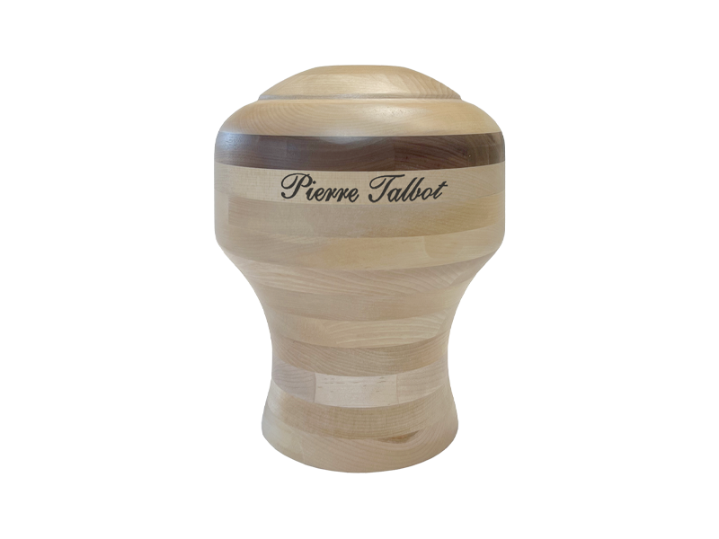 LANGELIER - Merisier et bande de Noyer - Bois - Vue de face - Urne